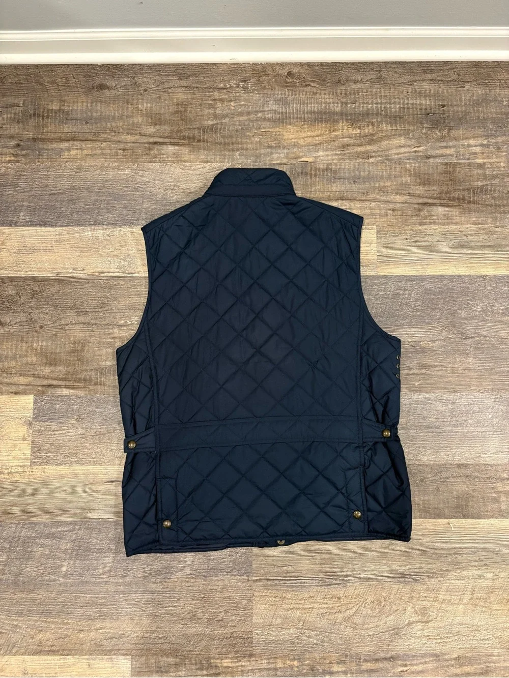 Polo Ralph Lauren Men's Diamond Quilted Vest Navy Blue Corduroy Collar